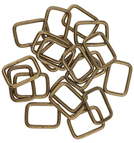 Sharplace 20x Rechteckringe Rechteck Ring Metallring Schlaufen für die Herstellung von Gürtel, Tasche, Hundehalsbänder, Bronze, 20x12x2.8mm