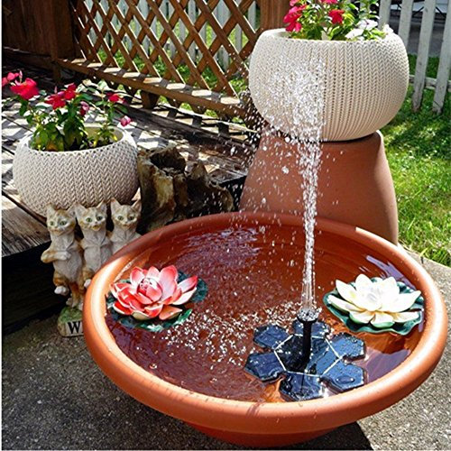 Rcool Outdoor Solar Power Bird Bath Water Fountain Pump Solar Sprinkler Fountain for Pool Pond Garden Patio Aquarium Decor