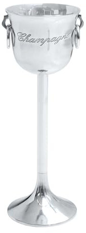 Riess Ambiente eleganter Sektkühler Champagne 75cm Silber poliert Flaschenkühler Flaschenhalter Flaschenständer Eisschale Esszimmerdekoration Wohnzimmerdeko