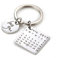 onlylove-handmade Personnalisé Personnalisé Gravé Calendrier Date Gravé Message en Acier Inoxydable Porte-clés & Porte-clés Souvenir Souvenir Anniversaire Cadeau De Mariage (Argent)