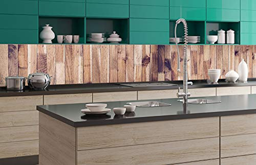 Dimex Küchenrückwand Folie selbstklebend HOLZLATTEN | Klebefolie - Dekofolie - Spritzschutz für Küche | Made in EU - 350 cm x 60 cm