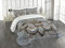 ABAKUHAUS Fleur De Lis Tagesdecke Set, Alte Zeichen Holz, Set mit Kissenbezug Feste Farben, für Einzelbetten 170 x 220 cm, Grauen braunen