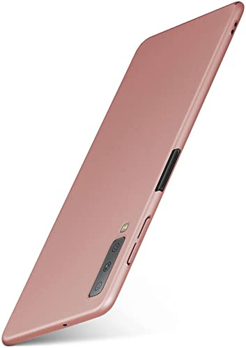moex für Samsung Galaxy A7 (2018) Hülle Ultra Dünn, Schutzhülle mit erhöhtem Kameraschutz, Slim Cover Hardcase Backcover, Dünnste Handyhülle Minimalistisch Alpha Case, Rosegold