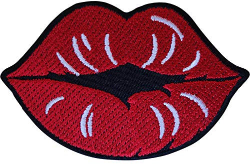 Red Lips Patch Iron On Sew On Clothes Bag Embroidered Badge Embroidery Applique