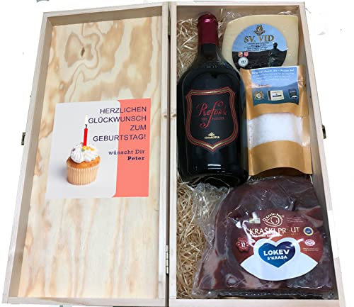 Mediterrane Delikatessen Käse Wein Geschenk Korb, (Pack von 4)
