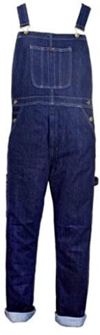 21FASHION Mens Denim Jeans Dungarees Adults Bib and Brace Overall Heavy Duty Workwear Pant Dark Blue UK 34