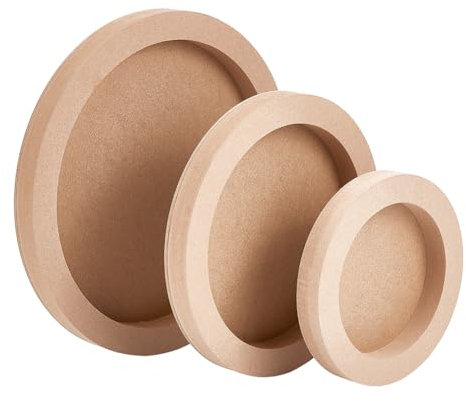 OLYCRAFT 3pcs Panneaux de Toile en Bois Panneaux de Peinture en Bois Ronds, Panneaux de Panneaux de Coulée de Peinture en Bois Non Finis pour L'Artisanat de Peinture (5.7, 7.8 et 9.6 diamètre)