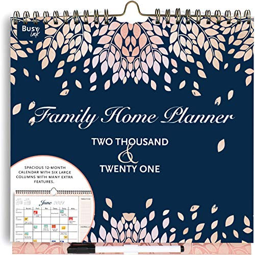 BusyInk Wochenplaner 2021, Wandkalender mit 6 Spalten für Einträge, Wochenansicht 2021 bis Januar 22. Perfekter Familienplaner Kalender 2021 zum Organisieren Ihrer geschäftigen Termine.