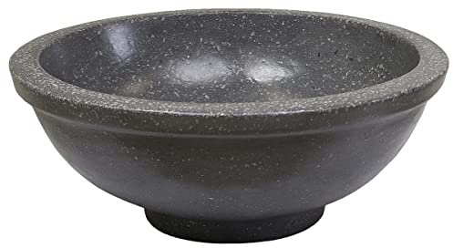 Oriental Galerie Waschbecken Terrazzo Handwaschbecken Steinbecken Gäste Bad ca 40 x 40 cm Stein mit Rand Dunkelgrau