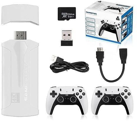 KINMRIS Retro Video spielkonsole 2.4G Double Wireless Controller Game Stick 4K 20000 Spiele 64GB Retro Spiele Junge