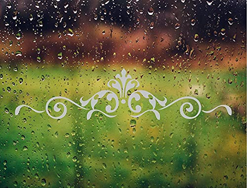 myrockshirt Ornament Blumenranke Ranke Blumen 50 x 10 cm Aufkleber aus Milchglasfolie Frost Optik Gravur für Glas Glastür Schutz Sicherheitsaufkleber Sticker Fenster Fensterscheibe