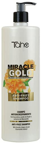 Tahe Miracle Gold Anti-Frizz Shampoo mit Keratin, Arganöl und Kamillenextrakt, Anti-Frizz Wunder, 1000 ml