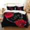 HZVRTN Bettwäsche 3D Rot Rose Bettbezug Set mit Reißverschluss und 2 Kissenbezug, Mikrofaser Kreative Rose Bettwäsche Set 3 Teilig für Erwachsene Kinder (135x200cm, Love Rose)