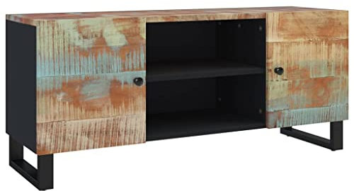 vidaXL TV Schrank Fernsehschrank Fernsehtisch Lowboard Sideboard TV Möbel HiFi Schrank Unterschrank TV Tisch 105x33x46cm Altholz Massiv