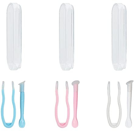 LuenHego Contact Lens Applicator 3 Pack with Remover Tools, Tweezers, Suction Stick Handler and Storage Cases - Pink, Blue, White