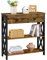 Yaheetech Table Console en Bois MDF Meuble d'Entrée avec 2 Etagère de Rangement Design en Forme X pour Salon Couloir Table d'appoint Brun Rustique 80 × 30 × 80 cm