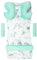 Medi Partners Sitzauflage Kinderwagen Buggy Baby Sommer Kindersitz Einlage Universal - 5tgl Gurtpolster + Spielbogen Kinderwagenset Babyschale (Ozean mit Minze Minky)