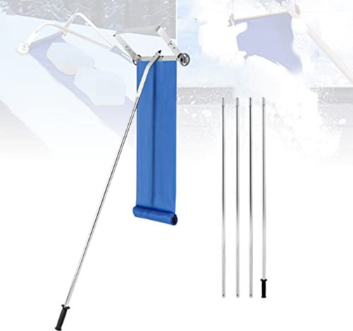 21 Fuß Schnee-Dachrechen, Aluminium-Schneeschaufel-Dachrechen mit Rädern und verstellbarem Griff, Dach-Schneerechen-Werkzeug zum Räumen von Dach, Fahrzeugschnee und Blättern