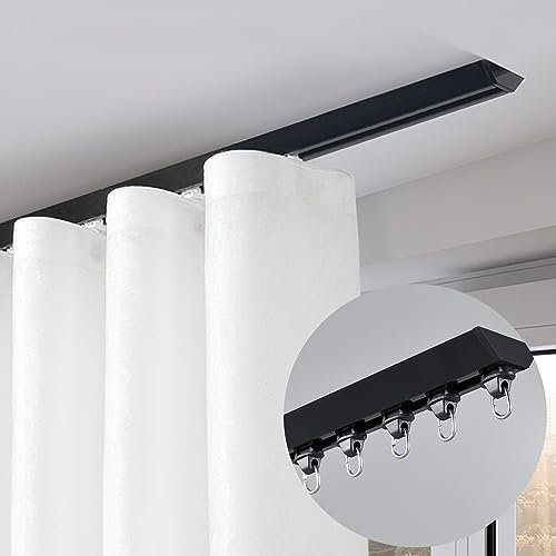 Binario Per Tende Da Soffitto, Binario Per Tende In Alluminio, Binari Per Tende, Divisori, Tenda Per Doccia, Binario Per Tende Dritto,Nero Binario Tende Soffitto(Noir,3.3M (10.8FT))