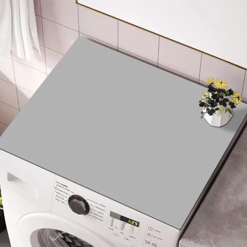Copertura per lavatrice [60 x 60 cm), morbido e ritagliabile, universale, adatto per lavatrici, asciugatrici, cucine, camper, bagni (grigio)