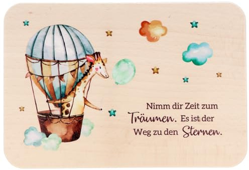 Spruchreif | Frühstücksbrettchen aus Holz | Geschenkidee für Kinder | Hochwertiger UV-Druck | “Zeit zum Träumen”