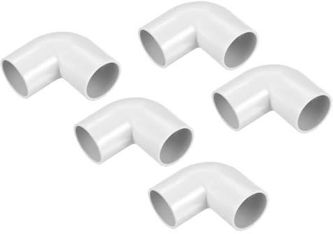 sourcing map PVC Rohrverbinder 90 Grad Bogenfitting 25mm Richtungswechsel für Schlauch Elektrische Leitungspackung mit 5 Stück
