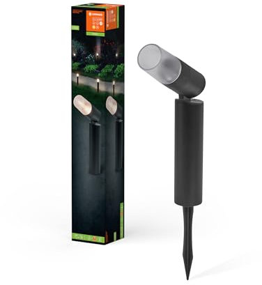 LEDVANCE ENDURA HYBRID ROTA Außenleuchte, Hybridleuchte, 1W, 40lm, warmweiße Lichtfarbe, 3.000K Farbtemperatur, schwarz, Kunststoff, IP44 & IP67 Schutzklasse, Solar- & Stromnetzbetrieb