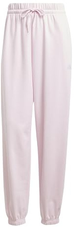adidas Damen Essentials SMALL Logo French Terry Cuffed Pants, Clear pink/White, XS