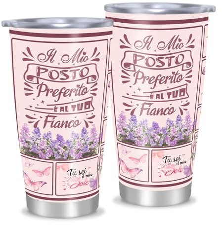 Frostify Tazza Termica da Viaggio 20oz, Acciaio Inossidabile, Mug Termica, Regalo San Valentino per Coppia, Idea Regalo Compleanno Natale