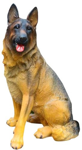 MFAOSHI Garten Hundeskulptur, Realistischer Wolfshund, Harz Deutscher Schäferhund Statue, Handwerk Ornament Dekoration Commemorate Garten Figuren