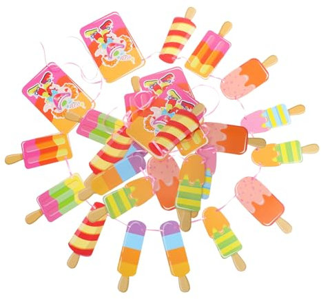 HONMEET 2er Satz Hawaii Eis Am Stiel Banner Party Deko Papier Schnur Wanddeko Festivals Zusammenkünfte