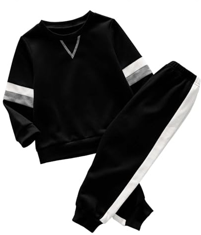 Haloumoning Jungen Trainingsanzug Sweatshirts und Hose | Rundhalspullover, Hose mit Kordelzug, Sportanzug