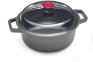RISOLI’ | VINUM, Casseruola Antiaderente Ø20cm, con Coperchio in Vetro, in Alluminio Fuso Riciclato, No Induzione, Made in Italy