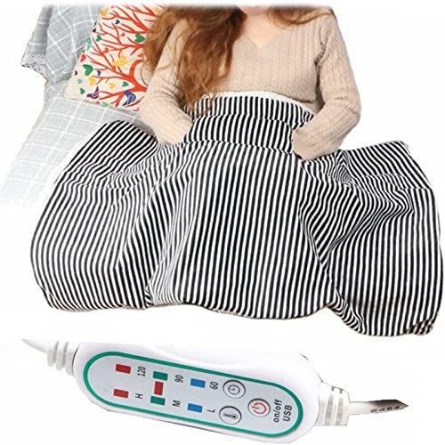CAFIEDR USB Heating Throw Blanket Electric Wrap Shawl, 105x65cm Cordless Blanket Heated Shawl, Portable Lap Heated Blanket Battery Operated for Travel, Camping, Car, Ho,BlackBlack