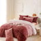 Gezu Housse de Couette Flanelle 240x260cm Rose Hiver Parure de Lit de Velours Fausse Fourrure de Lapin Super Douce Chaude Literie 2 Personnes avec 2 Taies d'oreiller 65x65cm avec Fermeture Éclair