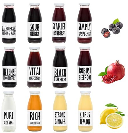 PRESSUICE Winter Variety Pack Juice Smoothie 240 ml | 12 bottles pack | Fruit Smoothies Squash Lemon Ginger Cranberry Blackcurrant | Drink for Kids and Adults | From Fresh Press NFC Juice