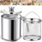 Chihee Contenitore per grasso Friggitrice 2 in 1 In acciaio inox Salva grasso per pancetta con maglia fine Filtro Cestino per frittura 2L Filtro per olio Lattina di grasso con Coperchio Vassoio
