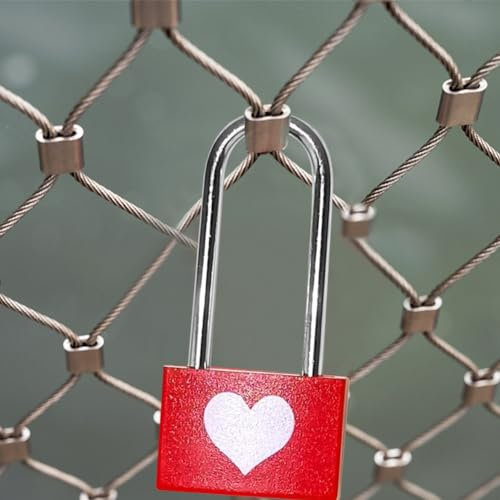 Umllpet Love Schlösser Geschenke Valentinstag Mini Herzförmige Candado con llave, Liebesschloss Herzschloss Herzschloss Rotform Liebesherz Schloss Parchen Geschenke für sie zum Jubiläs
