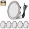 YindaLux LED Einbaustrahler 12V 4000K Neutralweiß IP44 LED Spot Dimmbar 3W Einbauspots 55-58mm lochmass Einbauleuchten für Wohnwagen Küche Kleiderschrank Aluminium Nickel 6er Set