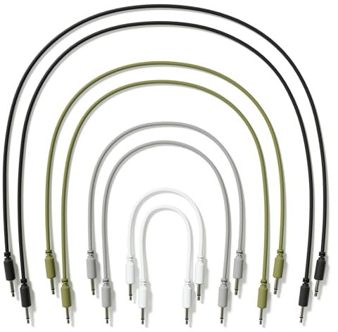 ExcelValley - 8-Pack - Mono Modular Patch Cables TS 3.5mm 1/8 inch Eurorack Synthesizer [8A-Pack]