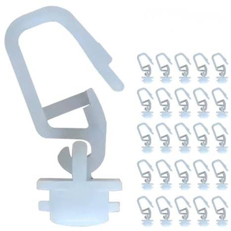 Shinekoo Gardinenhaken, Vorhangschienengleiter für Volvo, Man, Iveco, Heckschiene DAF106, Gleiter, Läufer Volvo S40, 34 mm, Vorhangrolle, 100 Stück