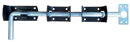 Keypak Garage Door Security Bolt, 300mm Extended Length, Black/Galvanized, Lock Kit