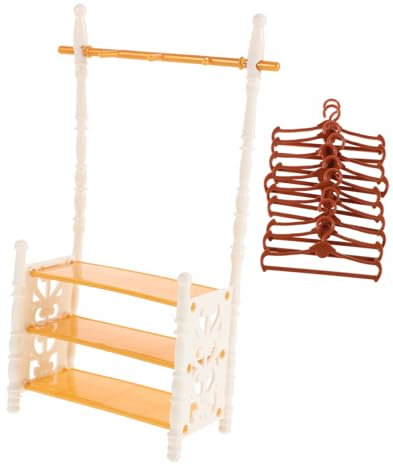 Toyvian 1 Set Puppenkleiderständer Ankleidegarderobe Mit Kleiderbügeln Aufbewahrung Für BHS Handschuhe Und Stiefel Für Kinderspielzimmer