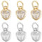 Beebeecraft 20 Stück 2 Farben Kleine Herzanhänger 18 Karat Gold Und Platin Liebesanhänger Mit Zirkonia Und Biegering Für Die Schmuckherstellung Armbänder Halsketten Basteln 9x6.5x4mm