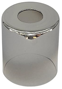 Lampenschirm Loxy E14, Glas, Ersatzglas, Schirm, Ersatzschirm, Lampenglas für Pendellampe, Tischlampe, Fluter, Leuchte (1x Rauchglas Zylinder 8cm)