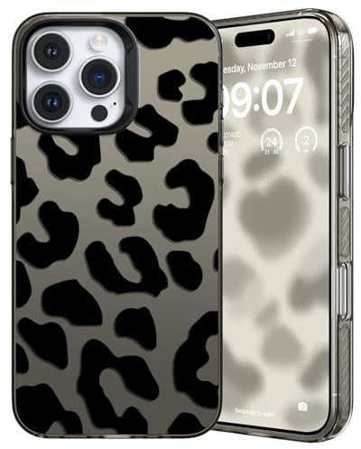 ZCDAYE Case for iPhone 13 Pro Max,Cute Stylish Bows Leopard Pattern Printed Phone Case, TPU Shockproof Protective Shell Women Girls Cases Phone Cover for iPhone 13 Pro Max (6.7 inches), Black Leopard