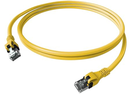 EasyLan DualBoot PushPull IP20 Patchkabel, Kat.6A (Class EA), S/FTP, gelb, 5 m