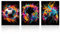 Dazzlewall 3 Stück Graffiti Jungenzimmer Wandbilder, Bunte Fußball Kopfhörer Gamepad Bilder für Schlafzimmer Jugendzimmer Spielzimmer Deko 12x16 Zoll Ungerahmt