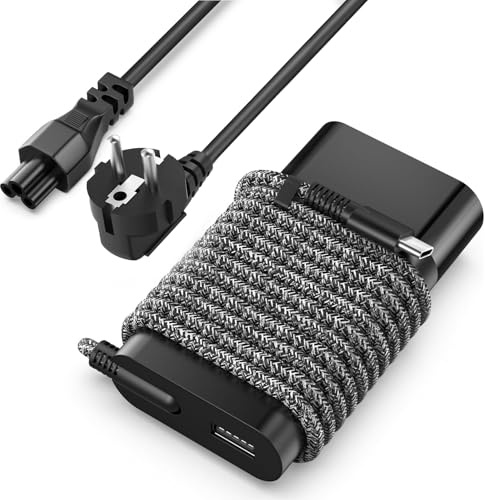 Neues schlankes 65W USB C Laptop Ladegerät Ladekabel für HP - Ersatz für HP Envy X360, Spectre X360, Elitebook, Chromebook, Pavilion, Elite x2 Travel Typ-C-Netzteil mit geflochtenem Kabel