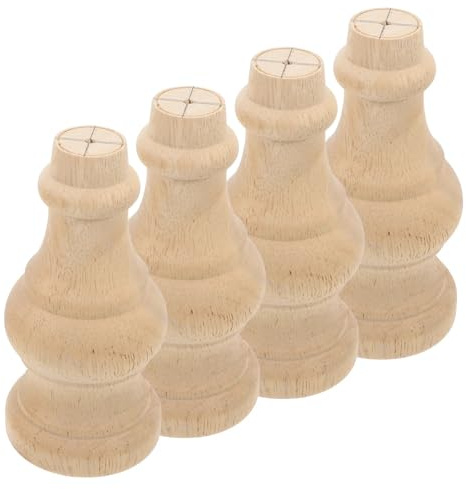 GIYXHU Pieds De Meubles en Bois Ensemble de 4 Pieds Meubles en Bois Massif Style Vintage, for canapé, Table, Commode, Armoire